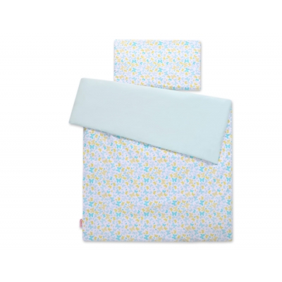 Babybett Bettwäsche Set 2-tlg - blaue Schmetterlinge