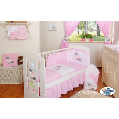 Babybett Bettwäsche Set 2-tlg - Esel Luca rosa