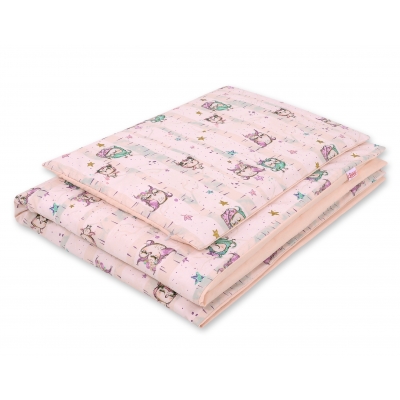 Babybett Bettwäsche Set 2-tlg - Eulen creme-minze