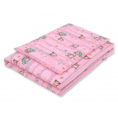 Babybett Bettwäsche Set 2-tlg - Eulen rosa