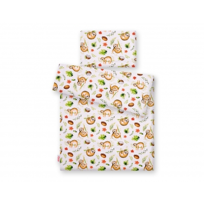 Babybett Bettwäsche Set 2-tlg - Faultiere beige