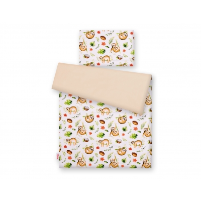 Babybett Bettwäsche Set 2-tlg - Faultiere beige/beige