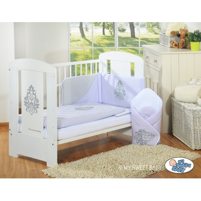 Babybett Bettwäsche Set 2-tlg - Glamour lila-grau