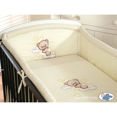 Babybett Bettwäsche Set 2-tlg - Gute Nacht creme