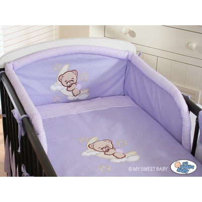 Babybett Bettwäsche Set 2-tlg - Gute Nacht lila