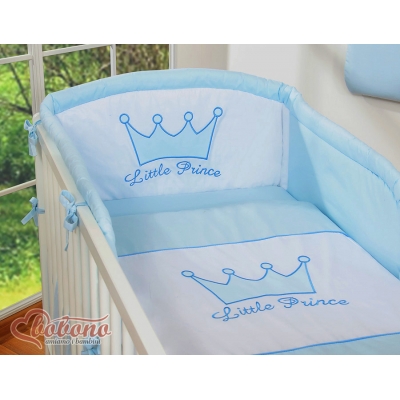 Für Babybett Bettwäsche Set 2-tlg - Little Prince/Princess blau