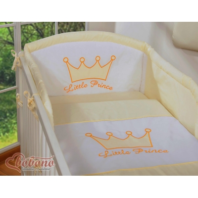 Für Babybett Bettwäsche Set 2-tlg - Little Prince/Princess creme