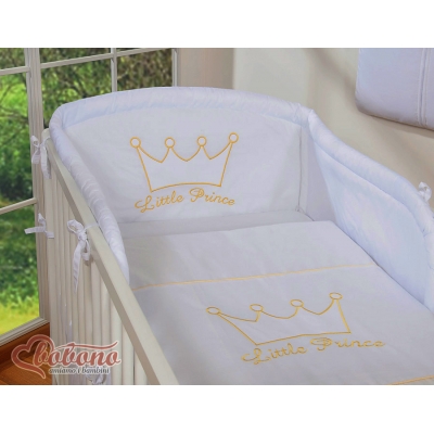 Für Babybett Bettwäsche Set 2-tlg - Little Prince/Princess weiß Bettset