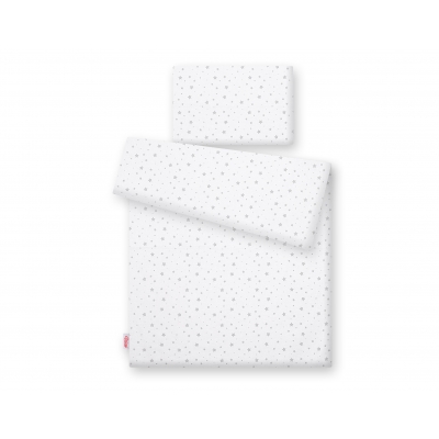 Babybett Bettwäsche Set 2-tlg - Mini Sternchen grau