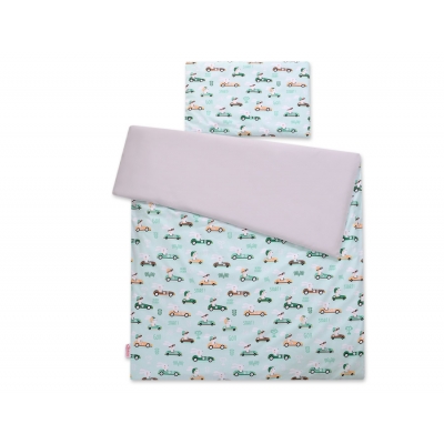 Babybett Bettwäsche Set 2-tlg - Minze Hasen