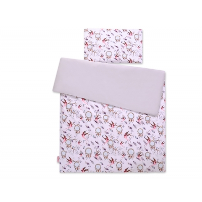 Babybett Bettwäsche Set 2-tlg - Schwalben rosa