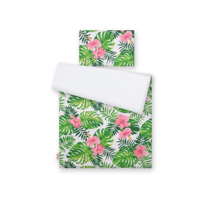Babybett Bettwäsche Set 2-tlg - tropische Blumen