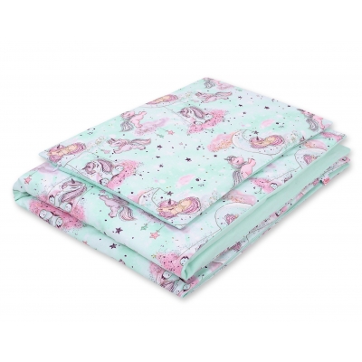 Babybett Bettwäsche Set 2-tlg - unicorn mint