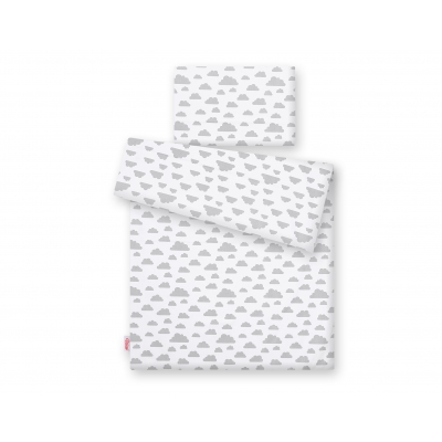Babybett Bettwäsche Set 2-tlg - Wolken grau