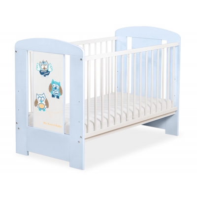 Babybett Blau 120x60cm Eulen 5017-03-427