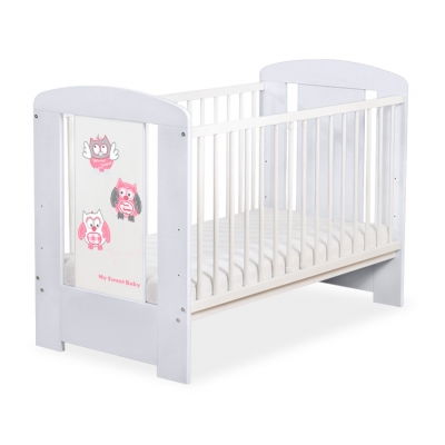 Babybett Grau 120x60cm Eulen 5017-06-426