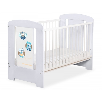 Babybett Grau 120x60cm Eulen 5017-06-427
