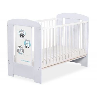 Babybett Grau 120x60cm Eulen 5017-06-431