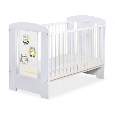 Babybett Grau 120x60cm Eulen 5017-06-432