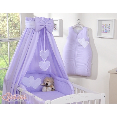 Lila Babybett Himmel mit Stange - option