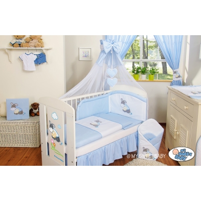 Babybett Himmel aus Chiffon - Esel Luca blau