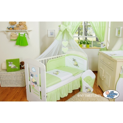 Babybett Himmel aus Chiffon - Esel Luca grün