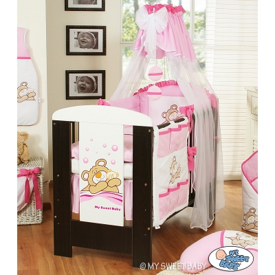 Babybett Himmel aus Chiffon - Teddy Bär barnaba rosa