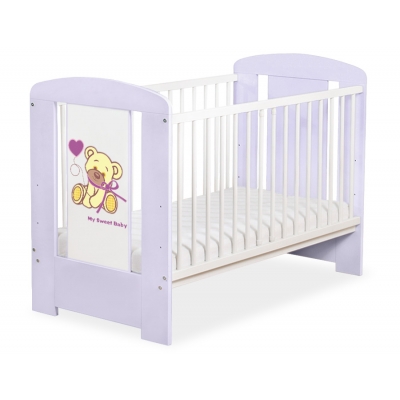 Babybett Lila 120x60cm Bär mit Schleife lila nr 5004-09-325