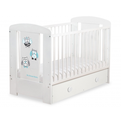 Babybett mit Schublade MAXI 120x60cm Eulen