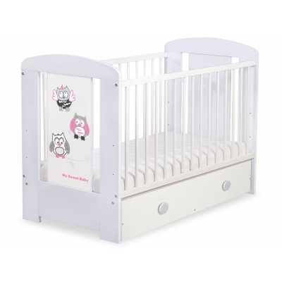 Babybett mit Schublade MAXI 120x60cm Eulen