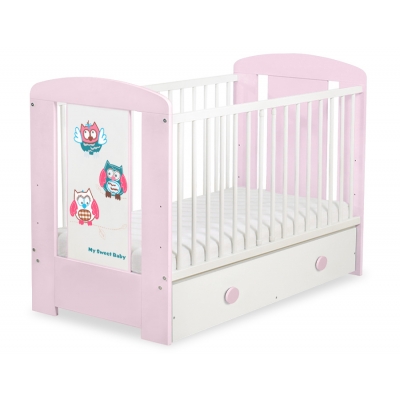 Babybett mit Schublade MAXI 120x60cm Eulen