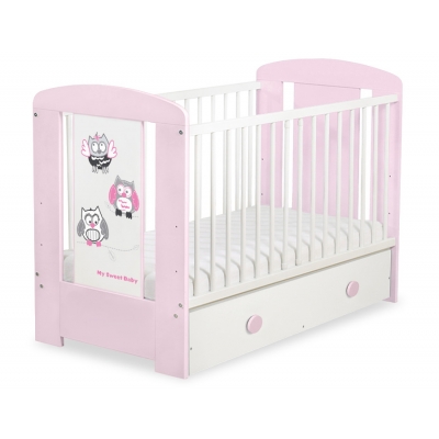 Babybett mit Schublade MAXI 120x60cm Eulen