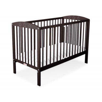 Babybett mit Sternen Braun 120x60cm Kinderbett