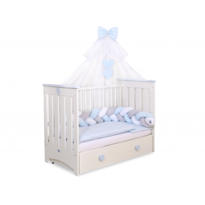 Babybett Moskitonetz aus Chiffon - blau