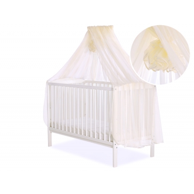Babybett Moskitonetz aus Chiffon - creme