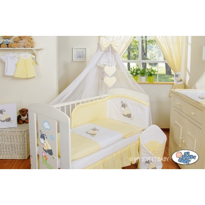 Babybett Moskitonetz aus Chiffon - Esel Luca gelb