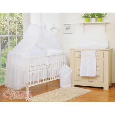Babybett Moskitonetz aus Chiffon - Little Prince/Princess weiß