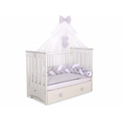 Babybett Moskitonetz aus Chiffon - grau