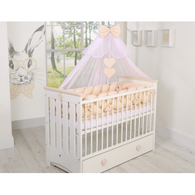 Babybett Moskitonetz aus Chiffon - weiß