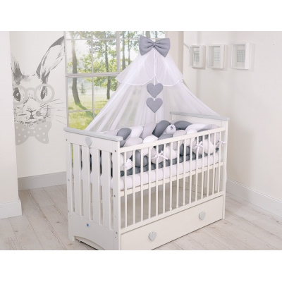 Babybett Moskitonetz aus Chiffon - Anthrazit