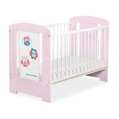Babybett Rosa 120x60cm Eulen 5017-08-425