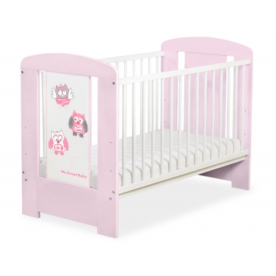 Babybett Rosa 120x60cm Eulen 5017-08-426