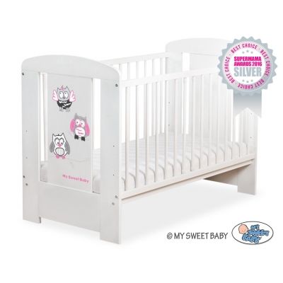 Babybett Weiß 120x60cm Eulen 5017-07-429