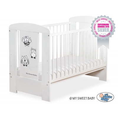 Babybett Weiß 120x60cm Eulen 5017-07-430