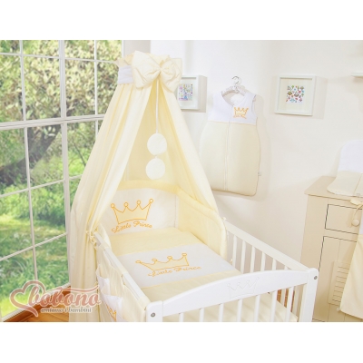 BabybettHimmel aus Baumwolle - Little Prince/Princess creme