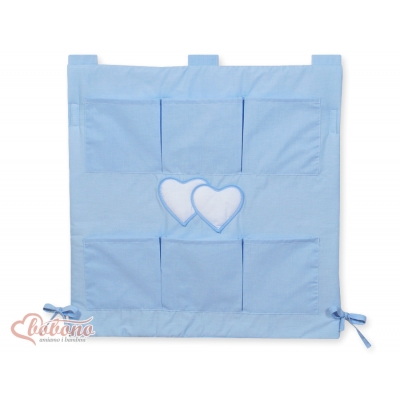 Babybetttasche - Hängende Herzen blau