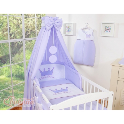 Babybettwäsche Set 5-tlg mit Himmel - Little Prince/Princess lilac