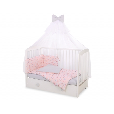Babybettwäsche Set 5-tlg mit Moskitonetz - Ballerinen rosa