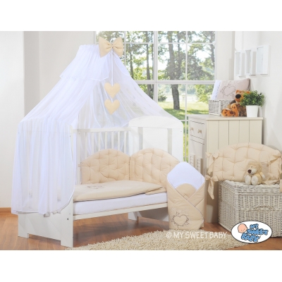 Babybettwäsche Set 5-tlg mit Moskitonetz - Chic beige