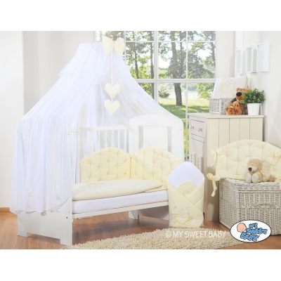 Babybettwäsche Set 5-tlg mit Moskitonetz - Chic creme